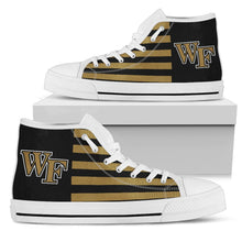 Load image into Gallery viewer, American Flag Wake Forest Demon Deacons High Top Shoes