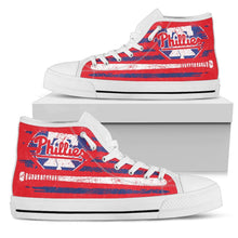 Load image into Gallery viewer, American Flag Vintage Baseball Philadelphia Phillies High Top Shoes
