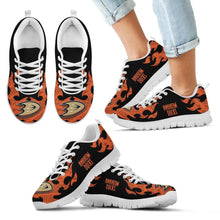 Load image into Gallery viewer, Tribal Flames Pattern Anaheim Ducks Sneakers