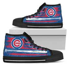 Load image into Gallery viewer, American Flag Vintage Baseball Chicago Cubs High Top Shoes