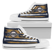 Load image into Gallery viewer, American Flag Vintage Baseball Milwaukee Brewers High Top Shoes
