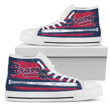 Load image into Gallery viewer, American Flag Vintage Baseball Atlanta Braves High Top Shoes