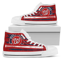 Load image into Gallery viewer, American Flag Vintage Baseball Washington Nationals High Top Shoes