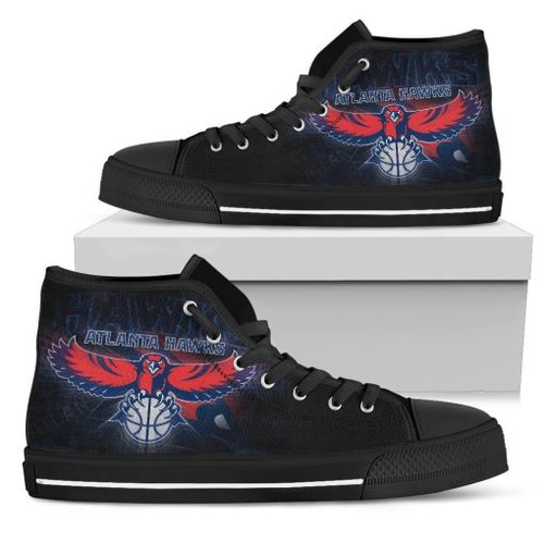 Atlanta Hawks High Top Black Canvas Shoes