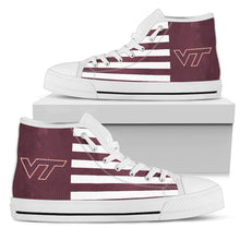 Load image into Gallery viewer, American Flag Virginia Tech Hokies High Top Shoes