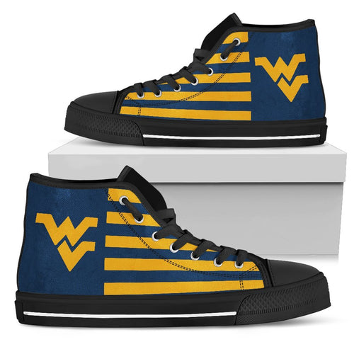 American Flag West Virginia Mountaineers High Top Shoes