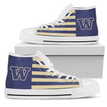 Load image into Gallery viewer, American Flag Washington Huskies High Top Shoes