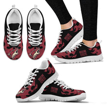 Load image into Gallery viewer, Tribal Flames Pattern Arizona Coyotes Sneakers