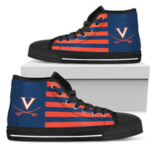 Load image into Gallery viewer, American Flag Virginia Cavaliers High Top Shoes