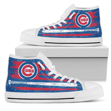 Load image into Gallery viewer, American Flag Vintage Baseball Chicago Cubs High Top Shoes