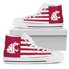 Load image into Gallery viewer, American Flag Washington State Cougars High Top Shoes