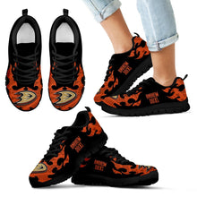 Load image into Gallery viewer, Tribal Flames Pattern Anaheim Ducks Sneakers