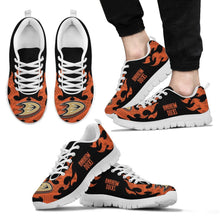 Load image into Gallery viewer, Tribal Flames Pattern Anaheim Ducks Sneakers