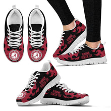 Load image into Gallery viewer, Tribal Flames Pattern Alabama Crimson Tide Sneakers