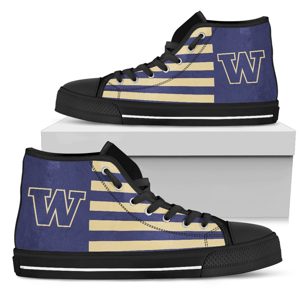 American Flag Washington Huskies High Top Shoes