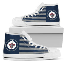Load image into Gallery viewer, American Flag Winnipeg Jets High Top Shoes