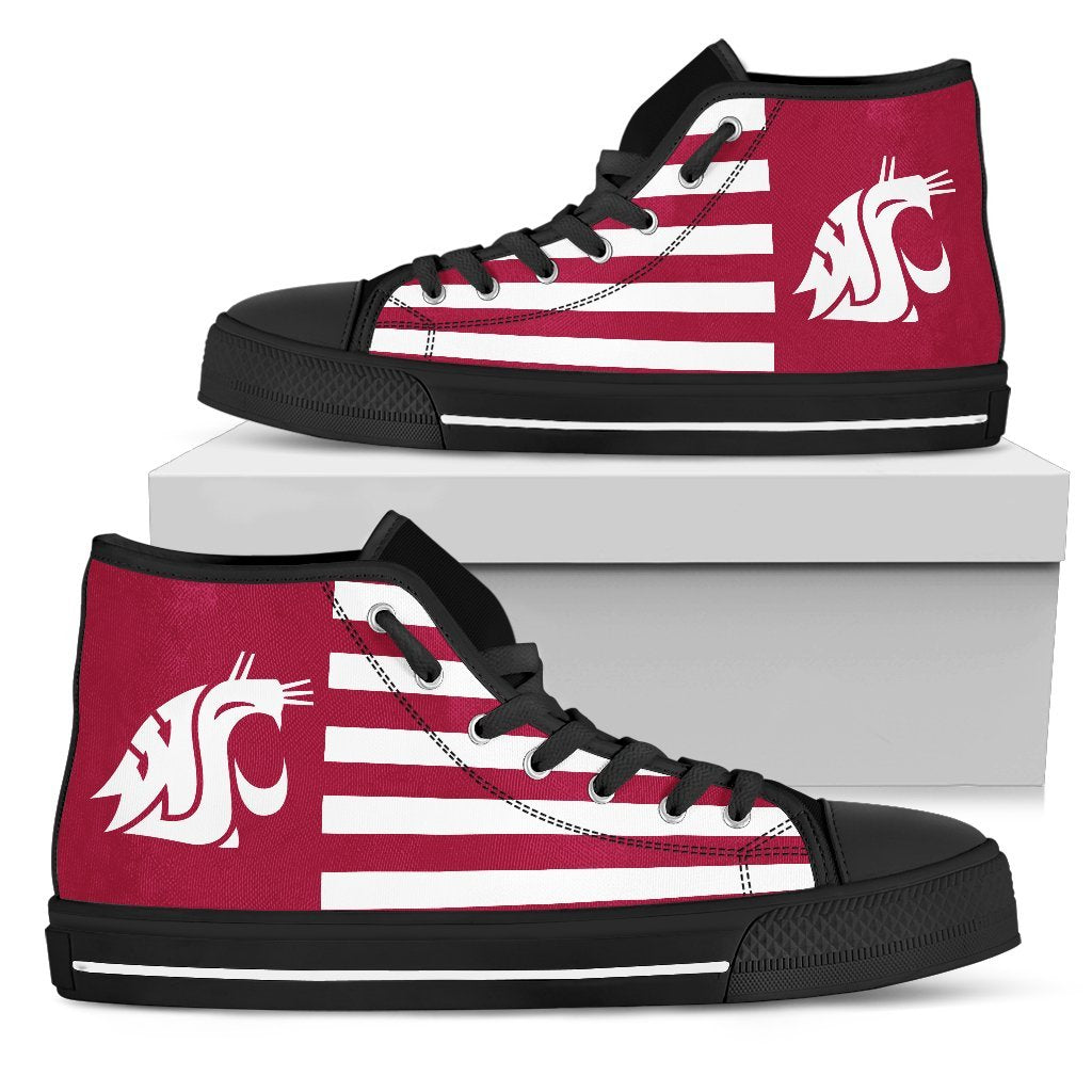 American Flag Washington State Cougars High Top Shoes