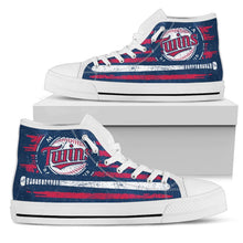Load image into Gallery viewer, American Flag Vintage Baseball Minnesota Twins High Top Shoes