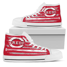 Load image into Gallery viewer, American Flag Vintage Baseball Cincinnati Reds High Top Shoes