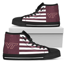 Load image into Gallery viewer, American Flag Virginia Tech Hokies High Top Shoes