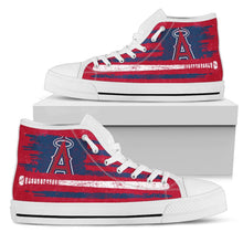 Load image into Gallery viewer, American Flag Vintage Baseball Los Angeles Angels High Top Shoes