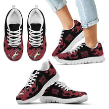 Load image into Gallery viewer, Tribal Flames Pattern Arizona Coyotes Sneakers