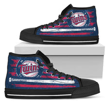 Load image into Gallery viewer, American Flag Vintage Baseball Minnesota Twins High Top Shoes