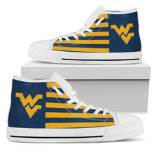 Load image into Gallery viewer, American Flag West Virginia Mountaineers High Top Shoes