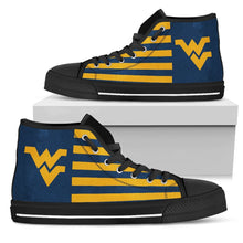 Load image into Gallery viewer, American Flag West Virginia Mountaineers High Top Shoes
