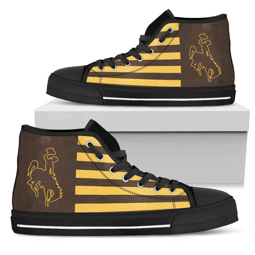 American Flag Wyoming Cowboys High Top Shoes