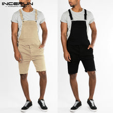 Load image into Gallery viewer, Summer Men&#39;s Sets Shorts Jumpsuits Rompers Denim Overalls Vacation Sets Bib Shorts Overall Rompers Hiphop Coveralls Hombre Pant